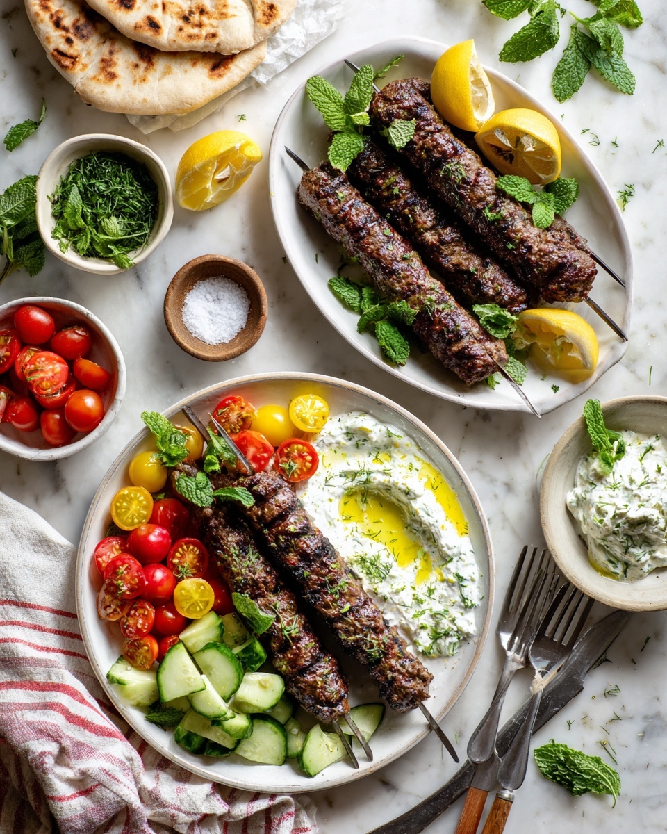 Greek Lamb Souvlaki and Easy Homemade Pita Recipe - Recipe Image