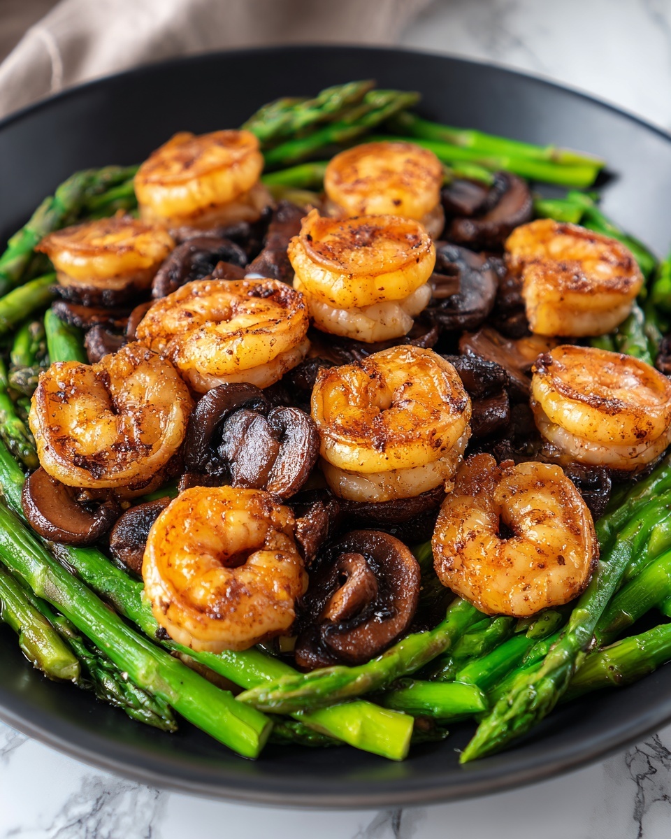 Shrimp and Asparagus Stir-Fry with Mushrooms Recipe - Recipe Image