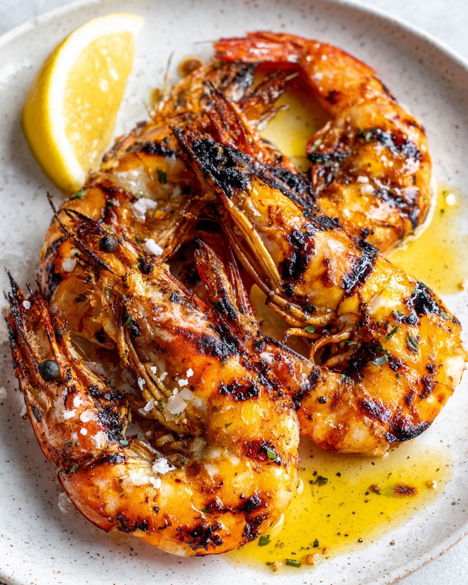 Char-Grilled King Prawns with Lemon Recipe - Recipe Image