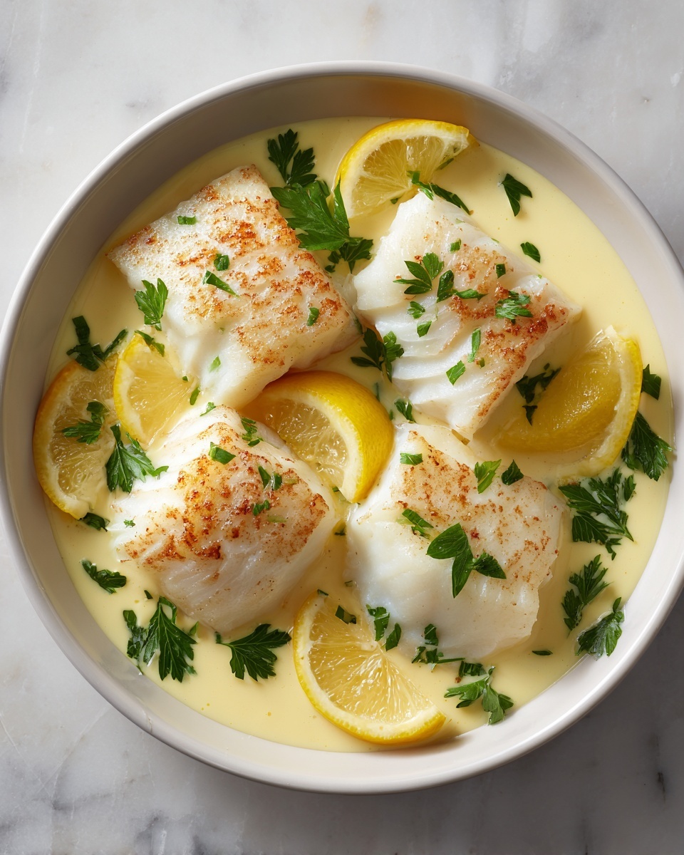 Baked Cod in Coconut Lemon Cream Sauce Recipe - Recipe Image