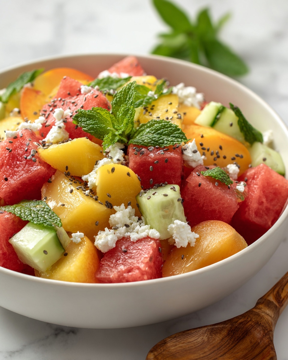 Summer Peach Watermelon Salad Recipe - Recipe Image