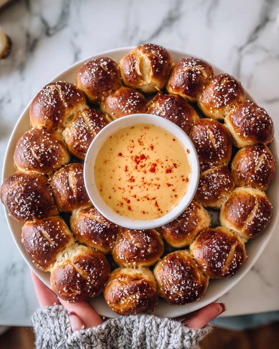 Soft Pretzel Bites with Vegan Cheese Sauce Recipe - Recipe Image