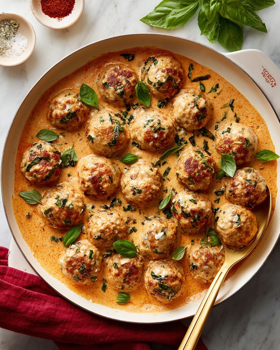 Creamy Marry Me Chicken Meatballs Recipe - Recipe Image