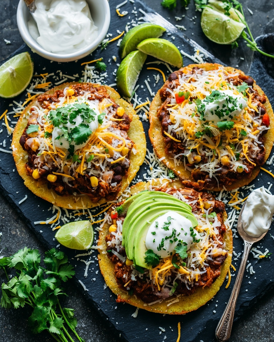 Chicken Veggie Tostadas with Guacamole Recipe - Recipe Image
