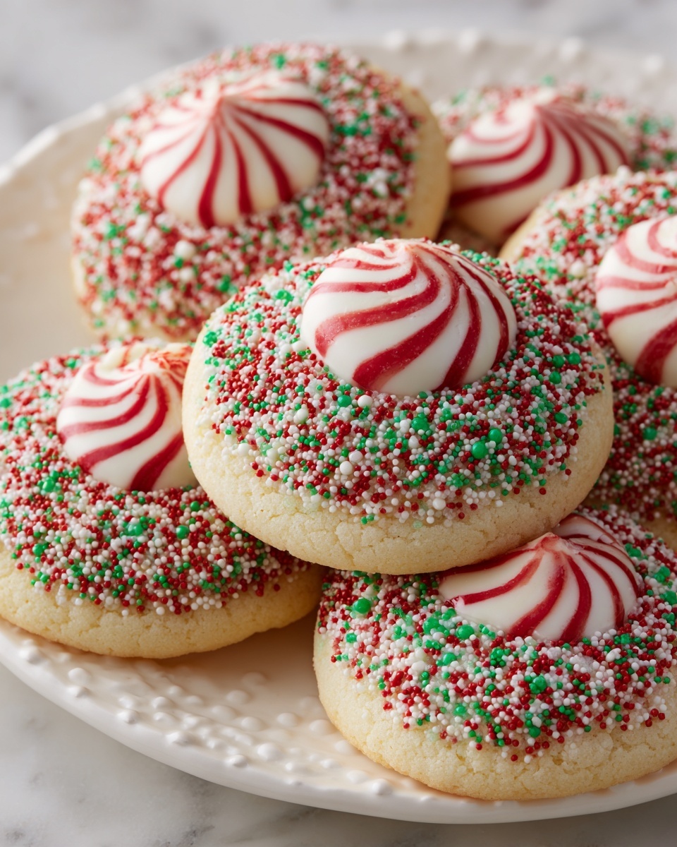 Candy Cane Kiss Cookies Recipe - Recipe Image
