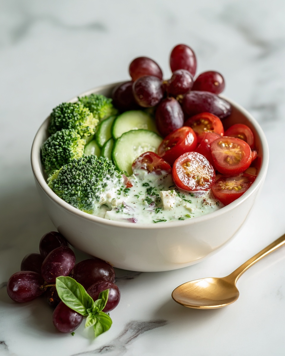 Greek Healthy Broccoli Salad with Cashew Lemon Dressing Recipe - Recipe Image