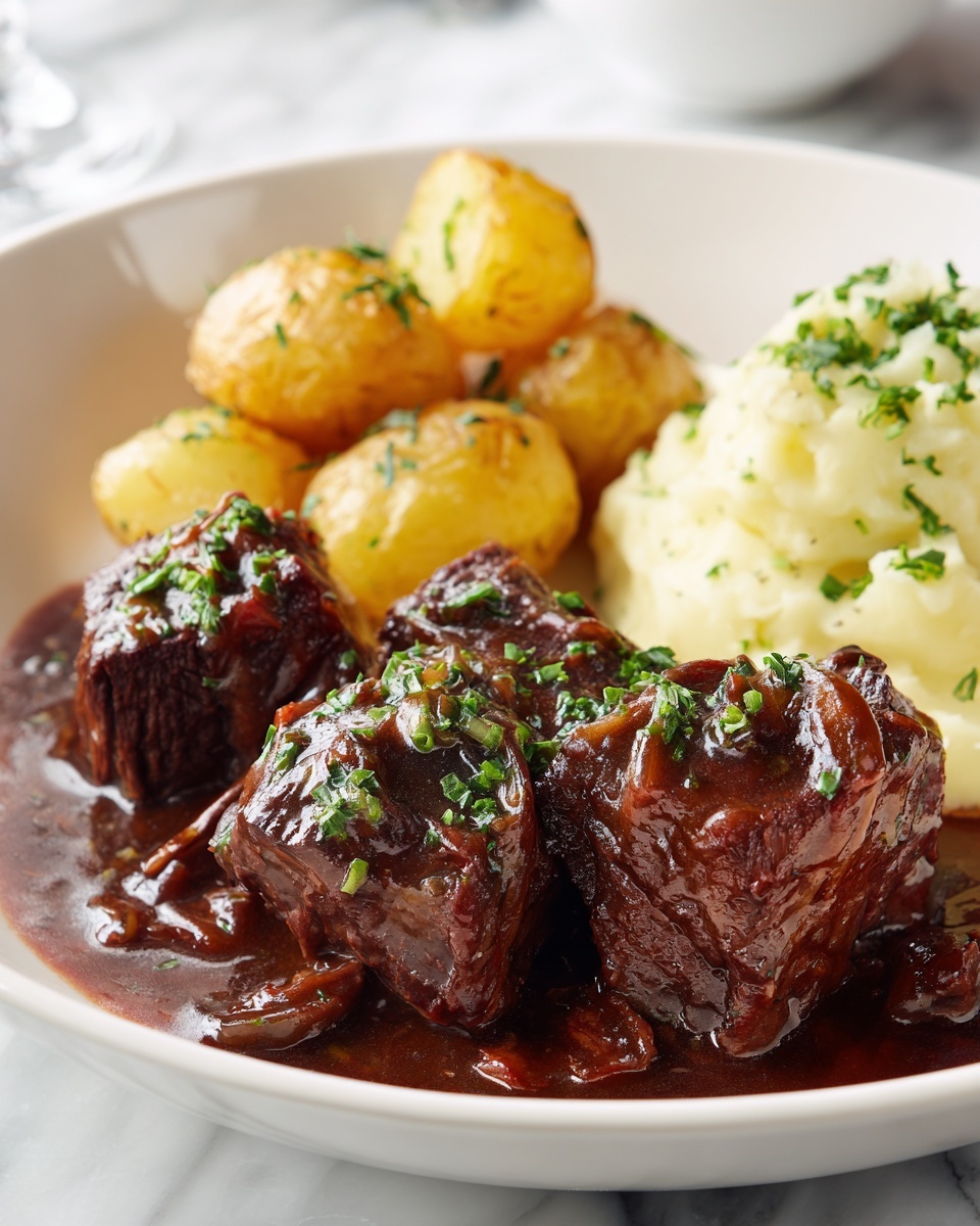 Garlic Butter Steak Bites with Cheesy Smashed Potatoes Recipe - Recipe Image