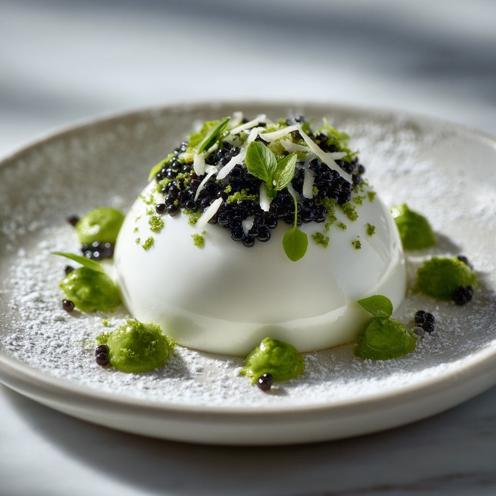 Parmesan Panna Cotta with Balsamic Caviar Pearls Recipe - Recipe Image