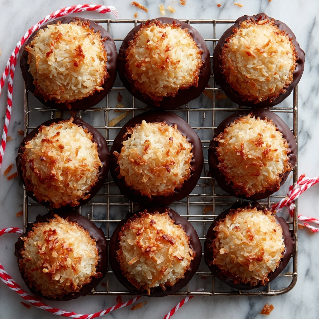 Elsa's Chocolate Dipped Macaroons Recipe - Recipe Image