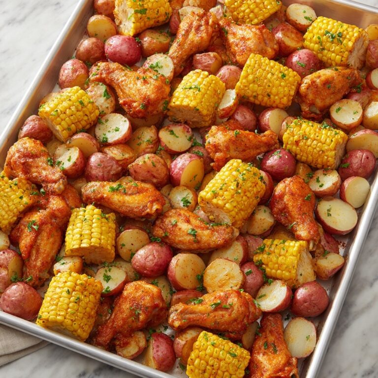 Spicy Cajun Chicken Wing Boil with Corn, Sausage, and Potatoes Recipe