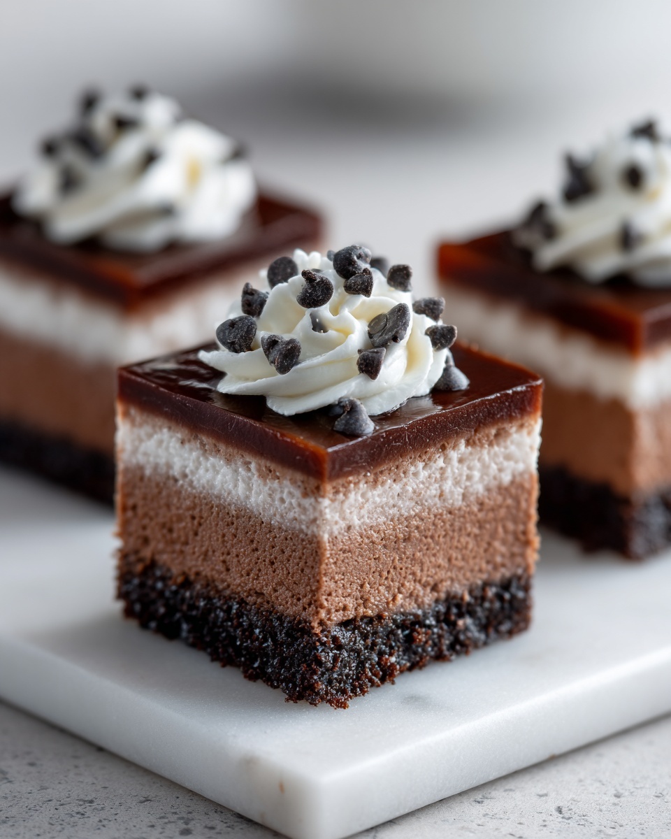 No-Bake Chocolate Mousse Bars Recipe - Recipe Image