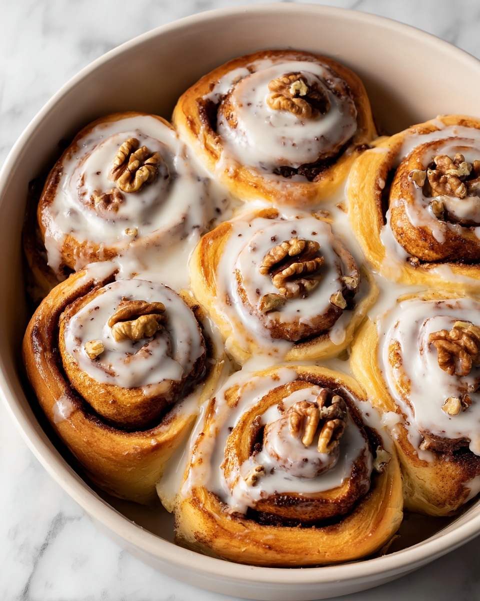 Fluffy Cinnamon-Walnut Rolls with Cream Cheese Frosting Recipe - Recipe Image