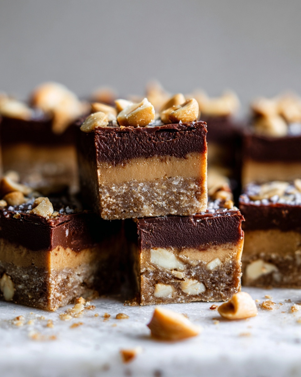 No Bake Chocolate Peanut Butter Protein Bars Recipe - Recipe Image