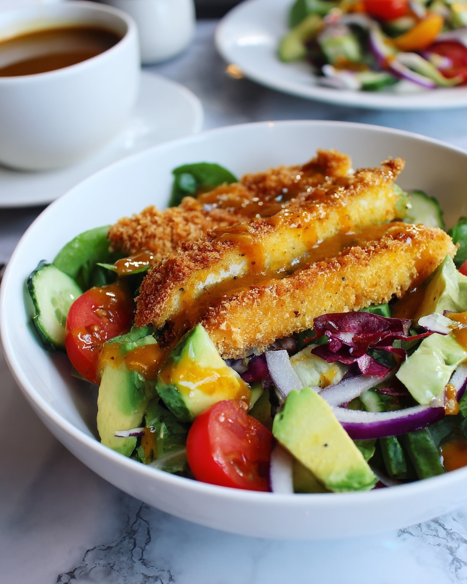 Air Fried Chicken Tender Salad with Honey Mustard Recipe - Recipe Image
