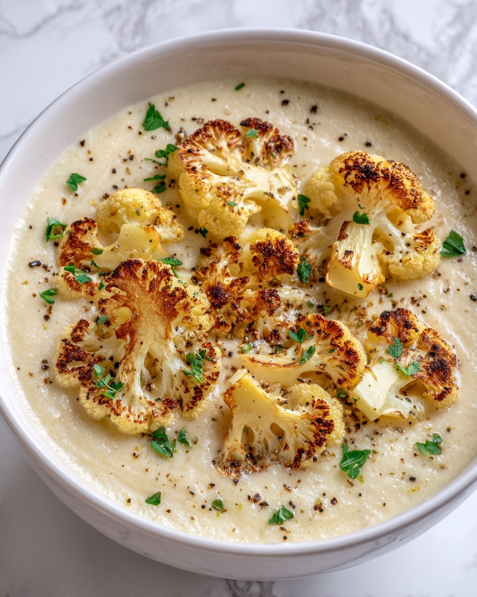 Cheddar Cauliflower and Roasted Garlic Soup Recipe - Recipe Image
