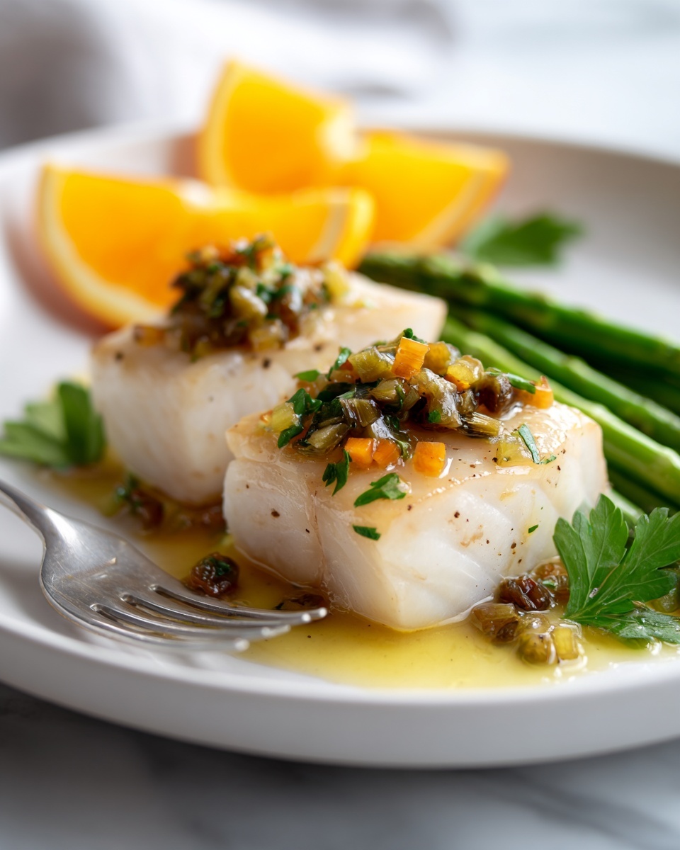 Baked Cod with Orange Beurre Blanc Recipe - Recipe Image