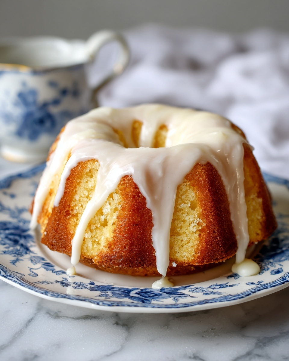 Vanilla Buttermilk Pound Cake with Cream Cheese Glaze Recipe - Recipe Image