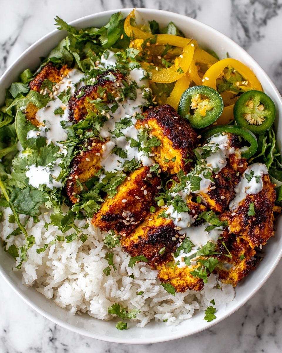 Greek Chicken Bowls with Creamy Tahini Feta Sauce Recipe - Recipe Image