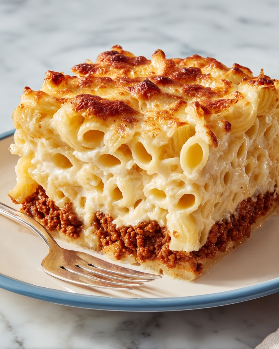 Mac and Cheese Meatloaf Casserole Recipe - Recipe Image