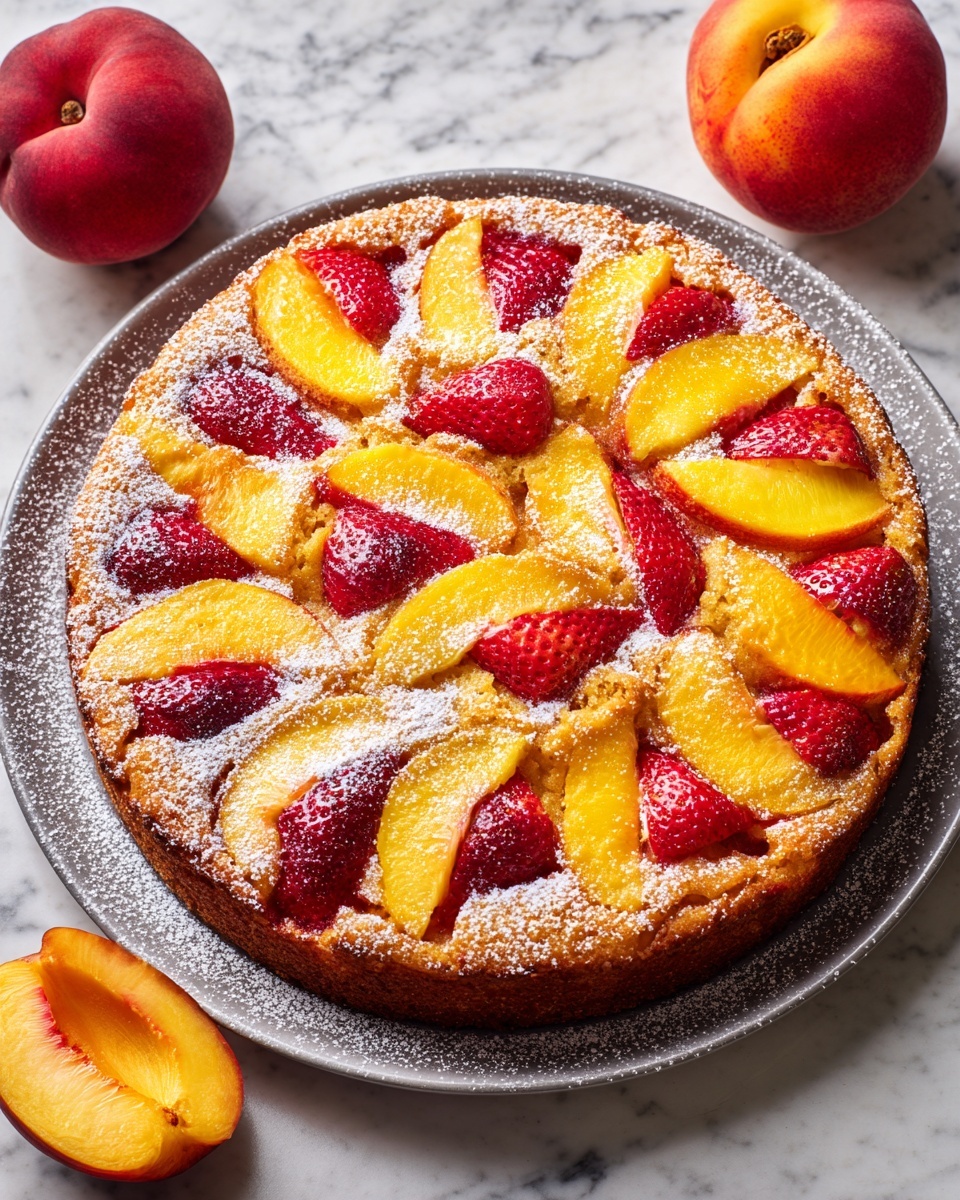 Strawberry Peach Cake Recipe - Recipe Image