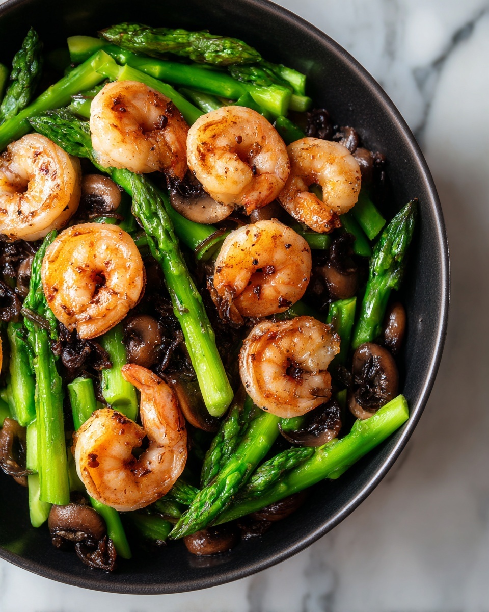 Shrimp and Asparagus Stir-Fry with Mushrooms Recipe - Recipe Image