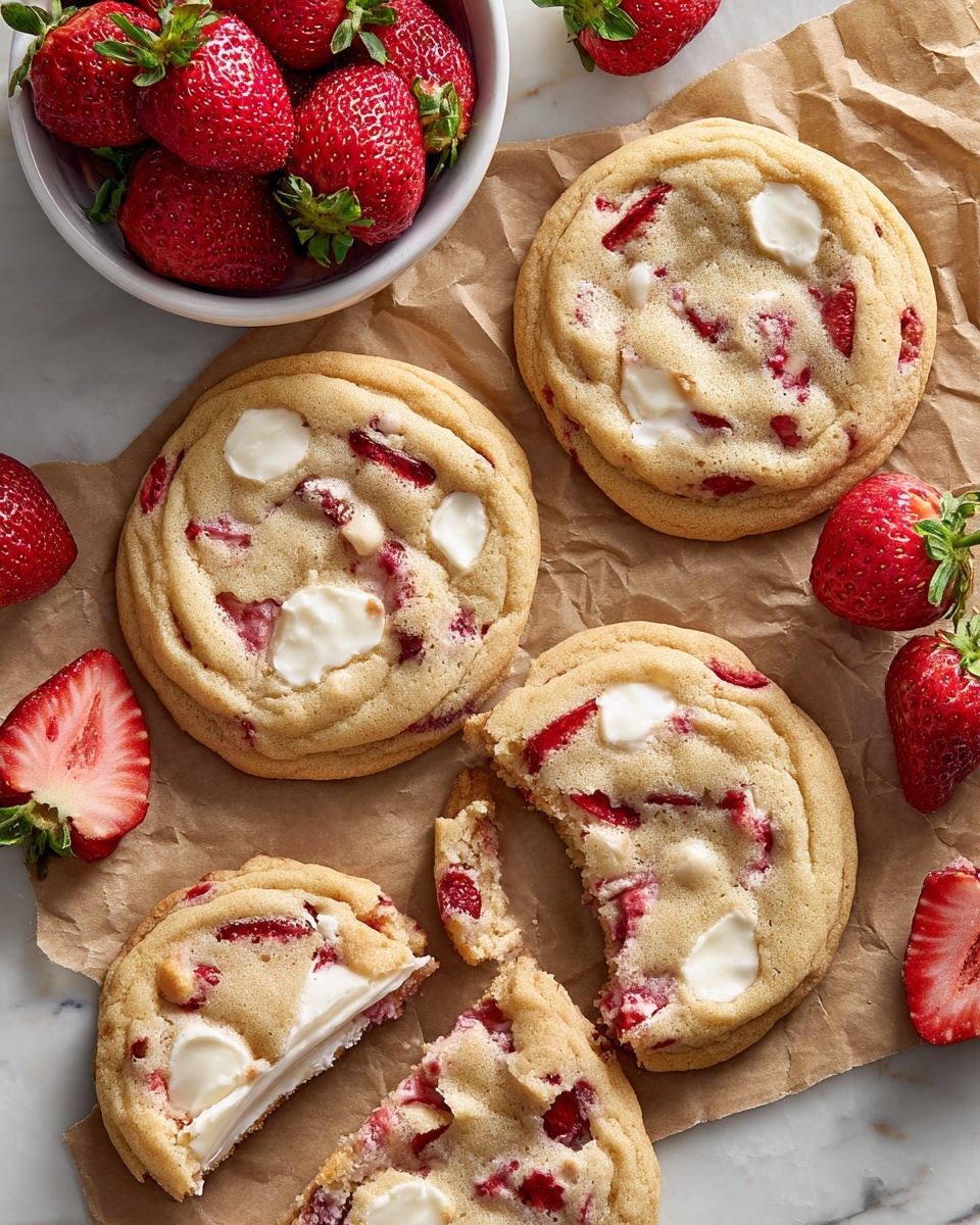 Strawberry Cheesecake Stuffed Cookies Recipe - Recipe Image