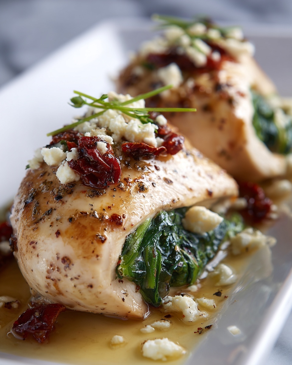 Rolled Up Chicken with Feta, Spinach, and Sun-Dried Tomatoes Recipe - Recipe Image