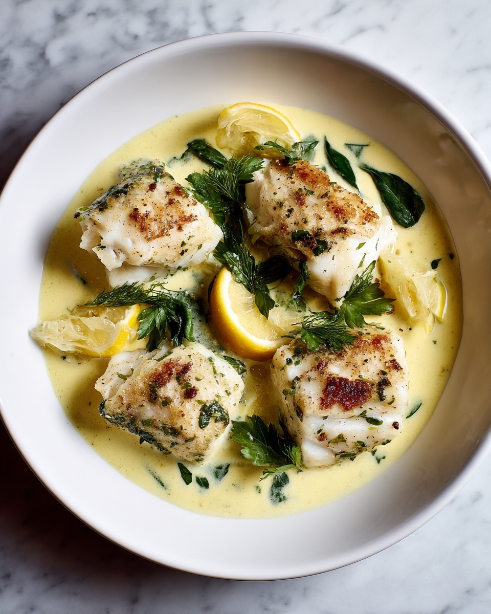 Baked Cod in Coconut Lemon Cream Sauce Recipe - Recipe Image