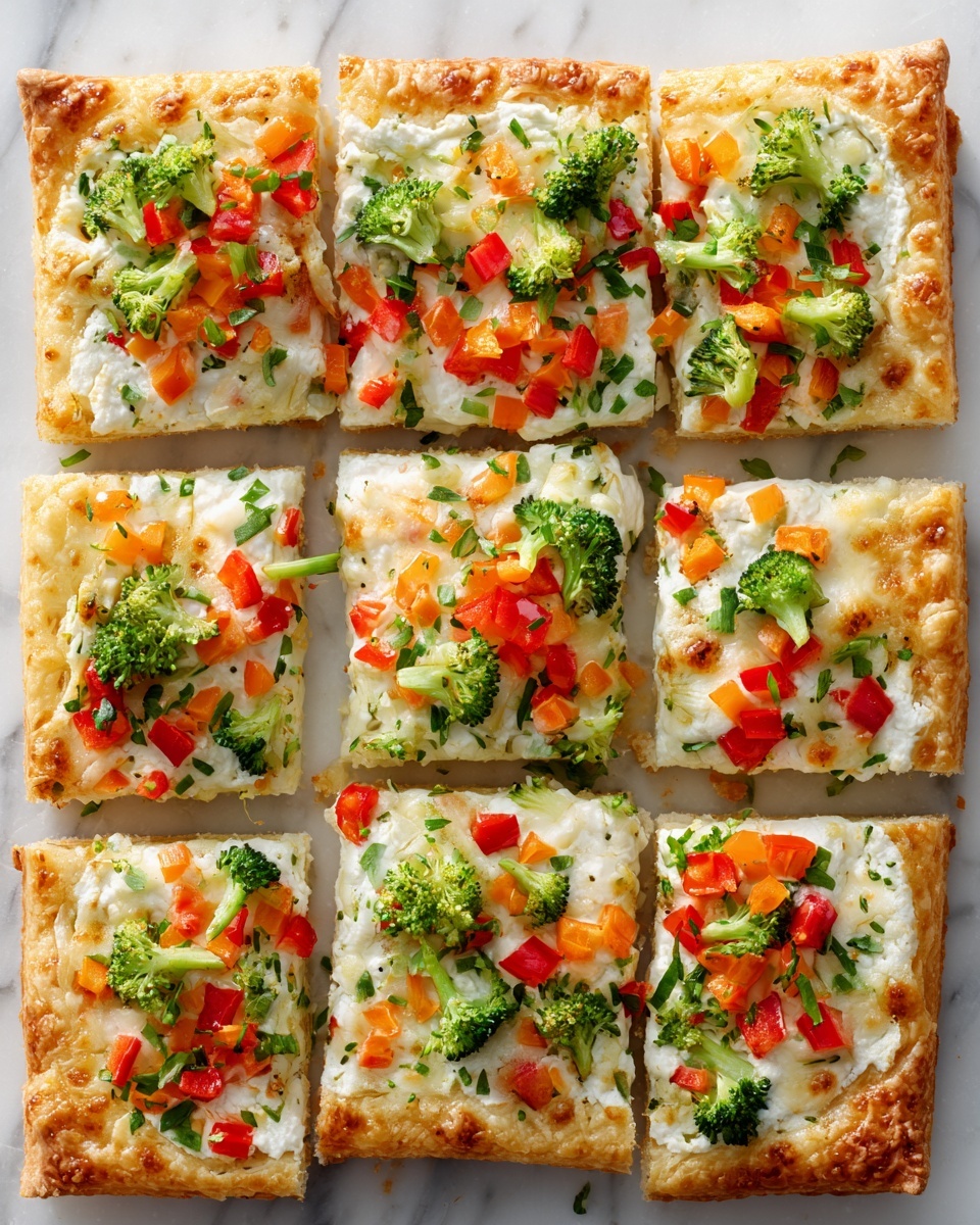 Crescent Roll Veggie Pizza with Cream Cheese Recipe - Recipe Image