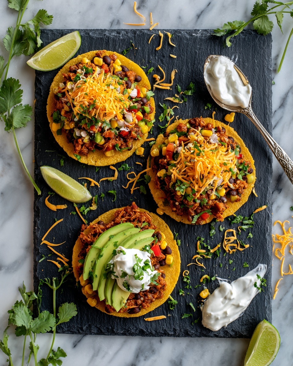 Chicken Veggie Tostadas with Guacamole Recipe - Recipe Image