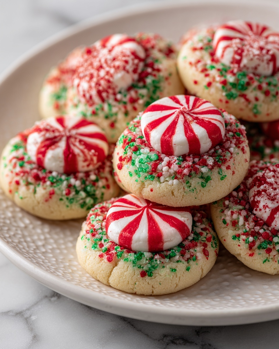 Candy Cane Kiss Cookies Recipe - Recipe Image