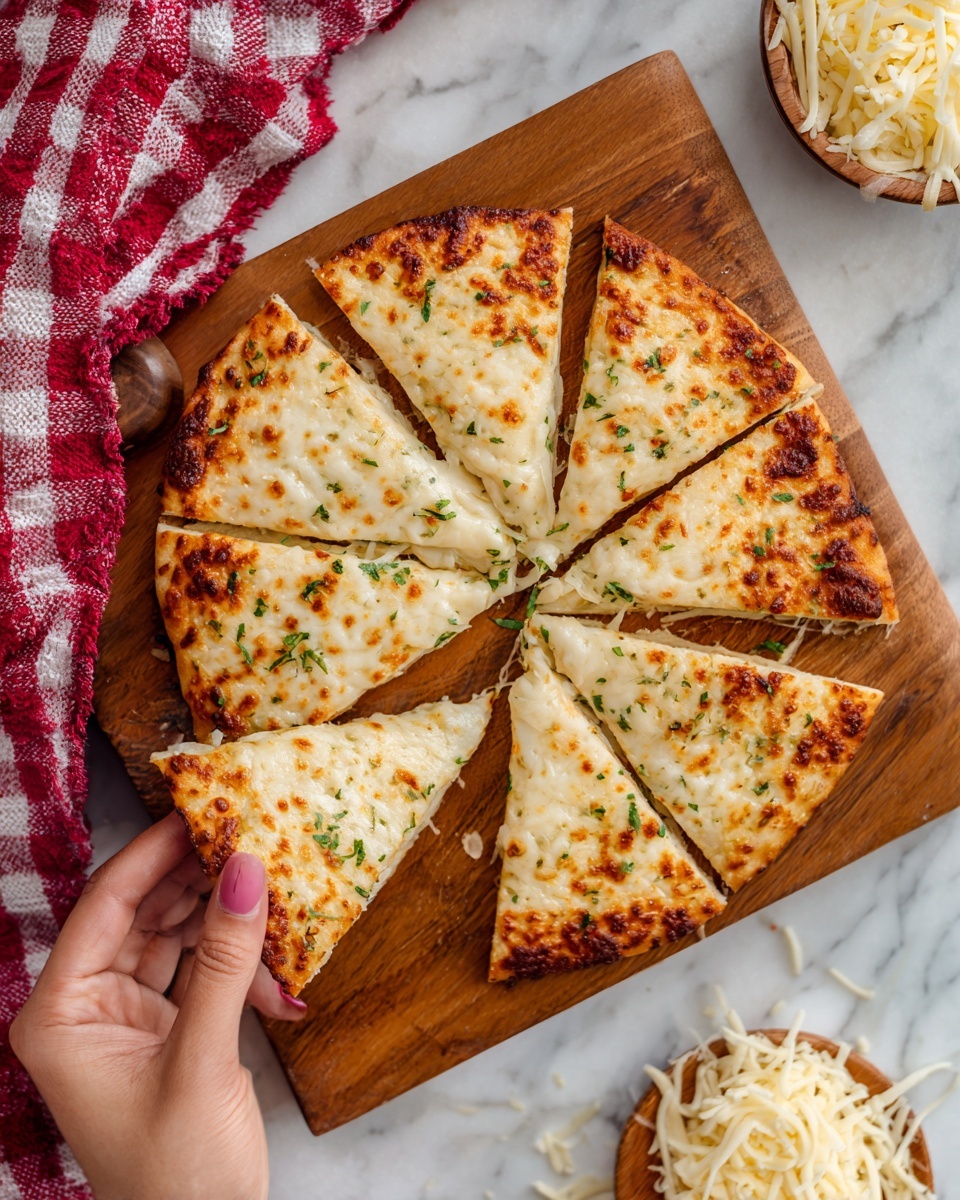 Air Fryer Cheesy Tortilla Garlic Bread Recipe - Recipe Image