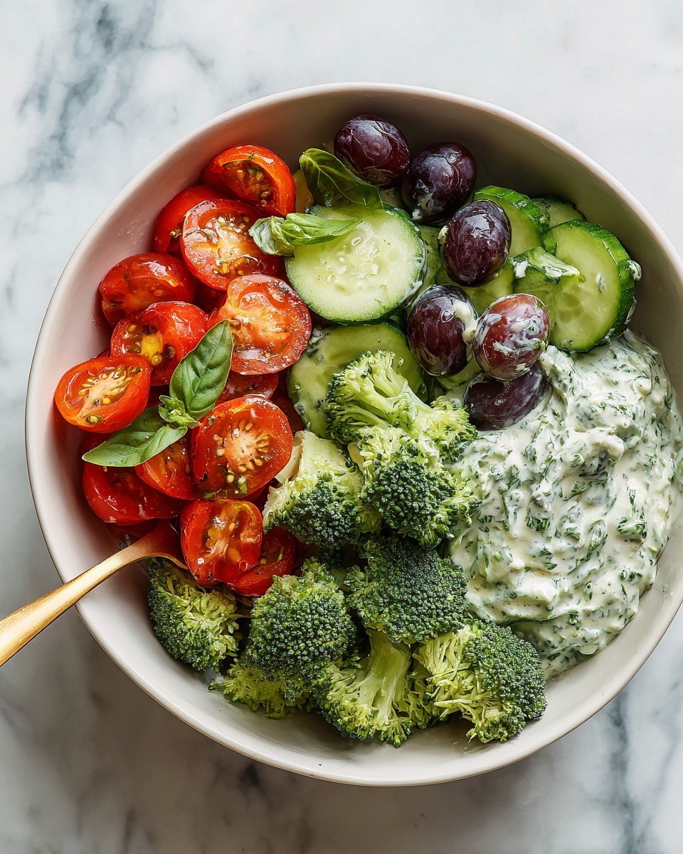 Greek Healthy Broccoli Salad with Cashew Lemon Dressing Recipe - Recipe Image