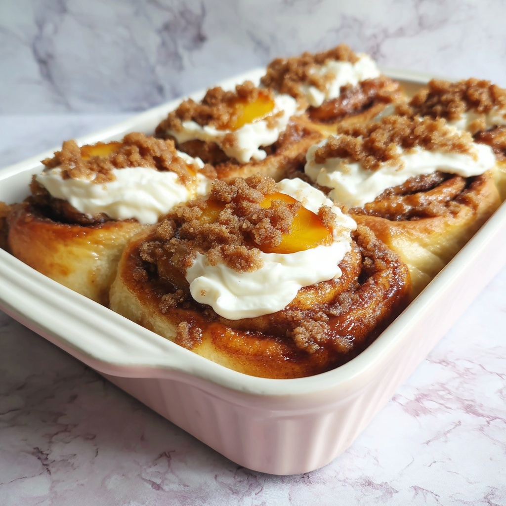 Peach Cobbler Cinnamon Rolls: A Delicious Twist on a Classic Recipe - Recipe Image