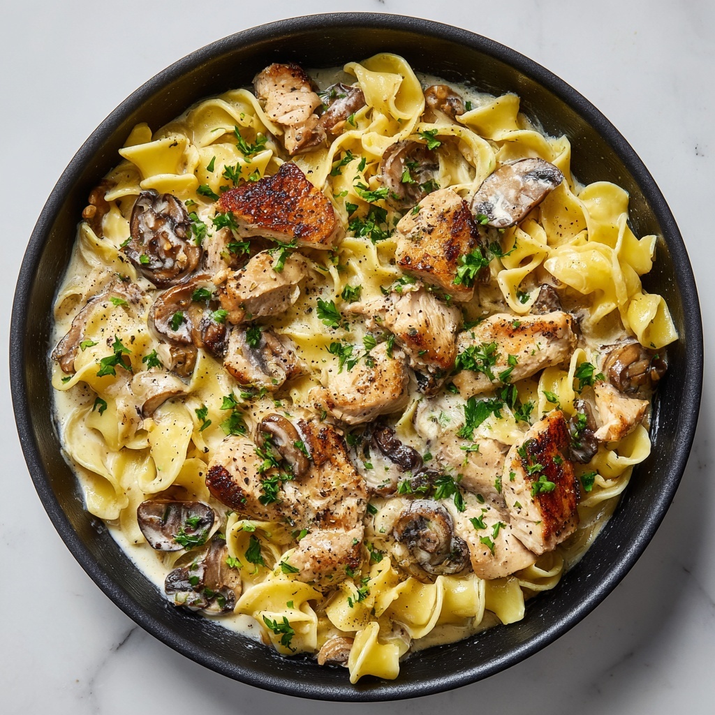 Creamy Chicken and Mushroom Pasta Recipe - Recipe Image