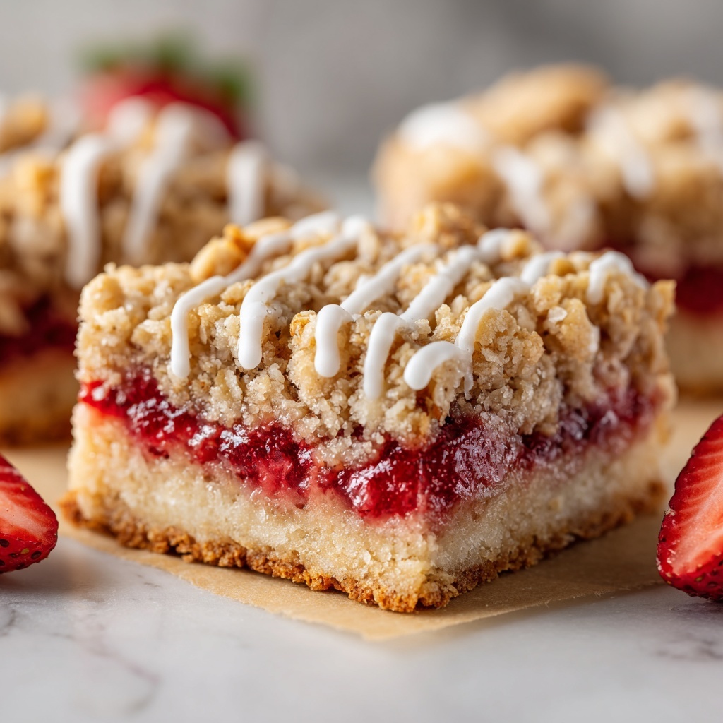 Healthy Strawberry Oatmeal Bars Recipe - Recipe Image