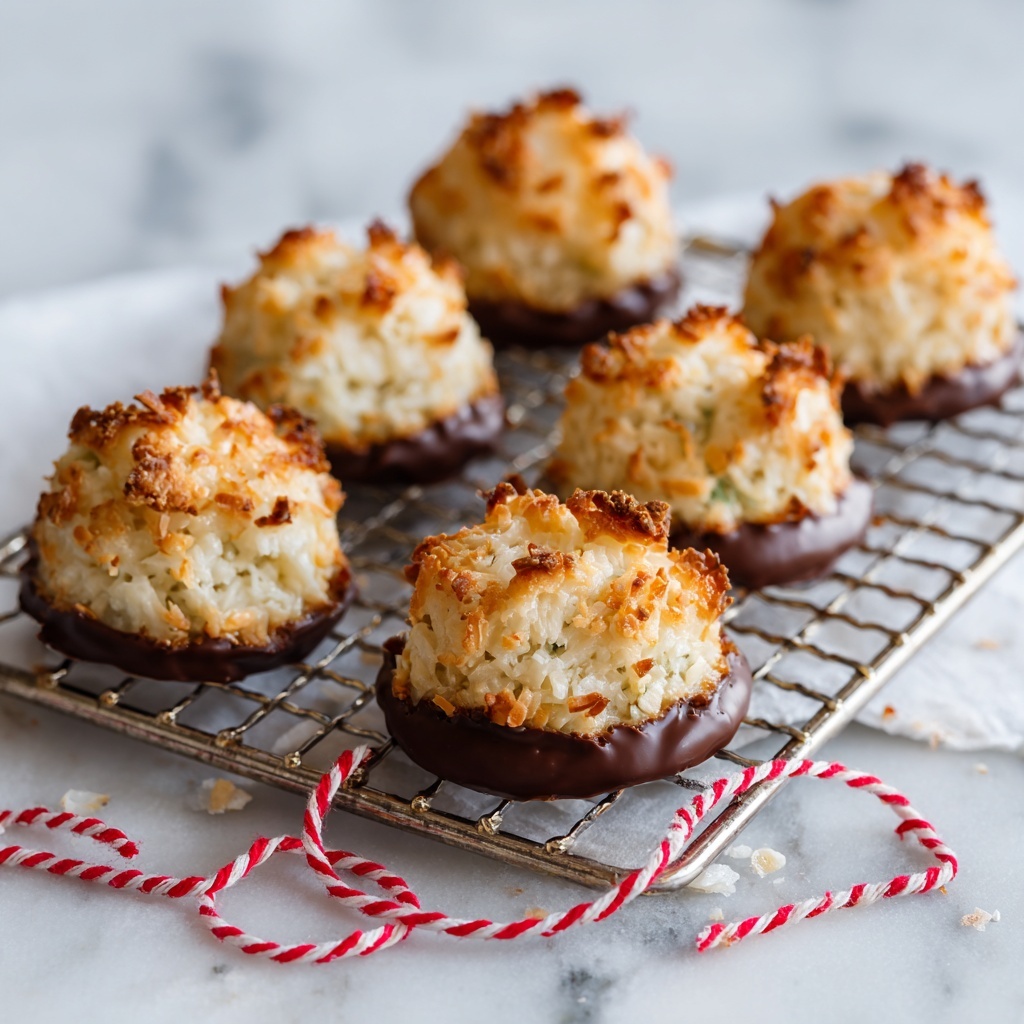 Elsa's Chocolate Dipped Macaroons Recipe - Recipe Image