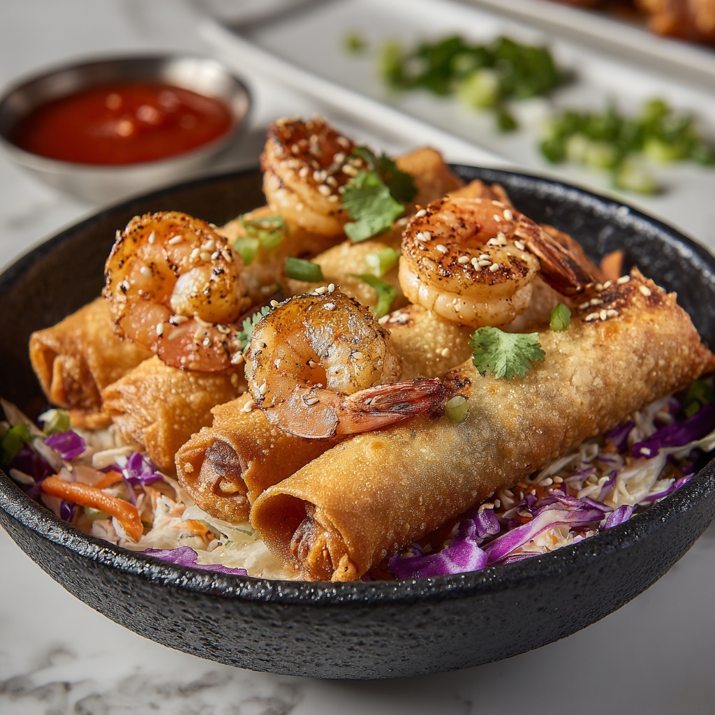 Crispy Shrimp and Cabbage Egg Rolls Recipe - Recipe Image