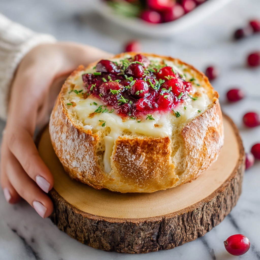 Baked Cranberry Brie Bread Bowl Recipe - Recipe Image