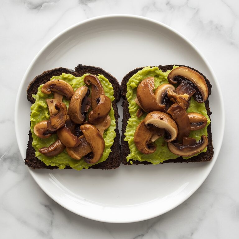 Avocado Garlicky Mushroom Toast Recipe