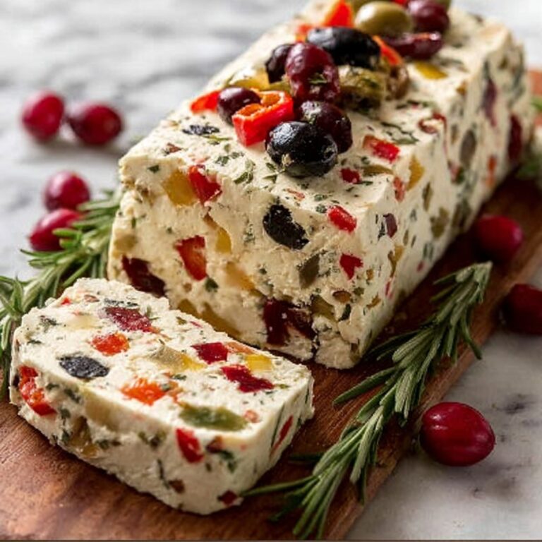 Festive Holiday Antipasto Cream Cheese Log Recipe