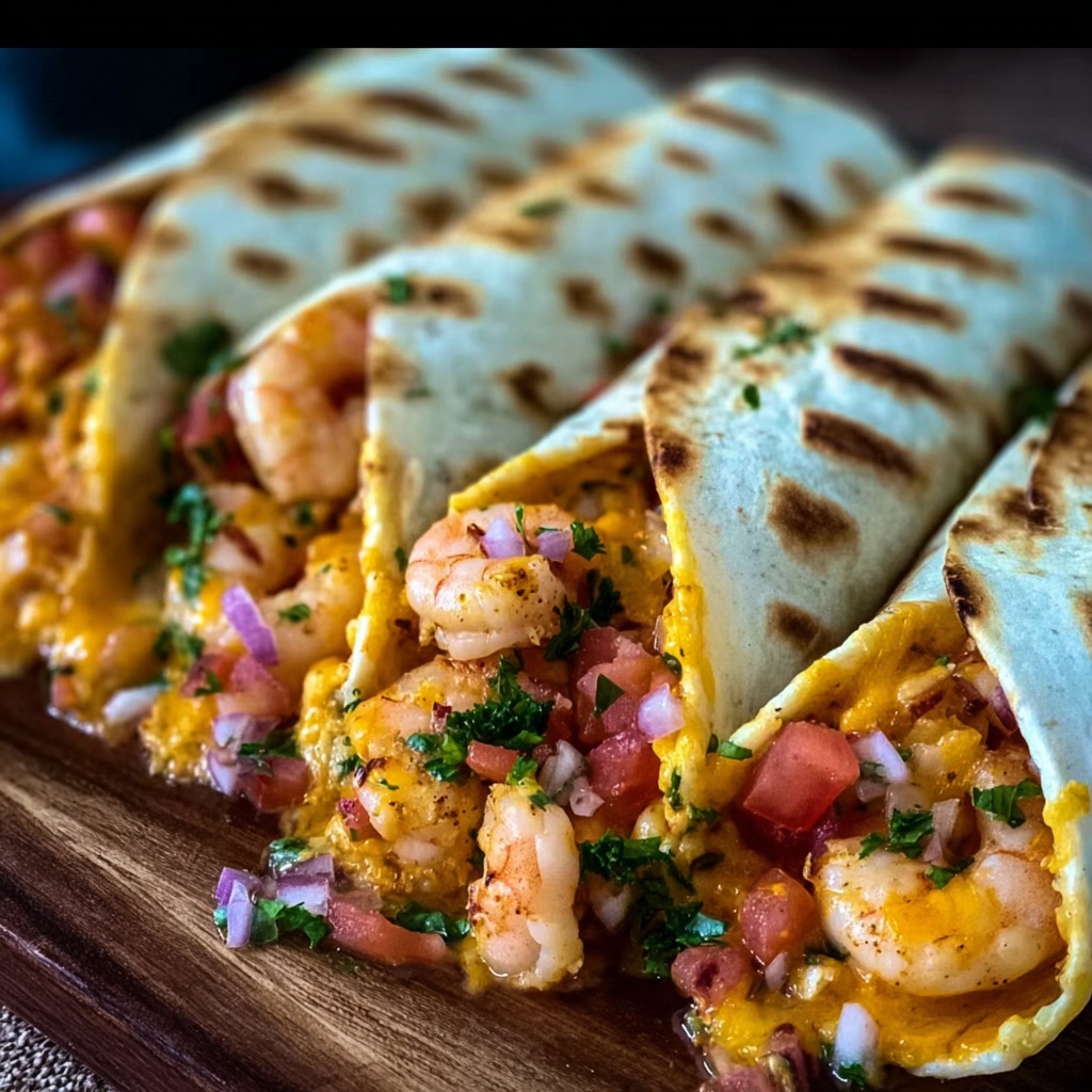 Loaded Shrimp Nacho Bomb Wraps with Shrimp and Cheese Recipe - Recipe Image