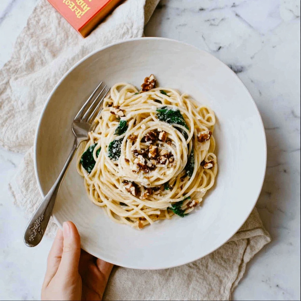 Ricotta Spinach Lemon Spaghetti Recipe - Recipe Image