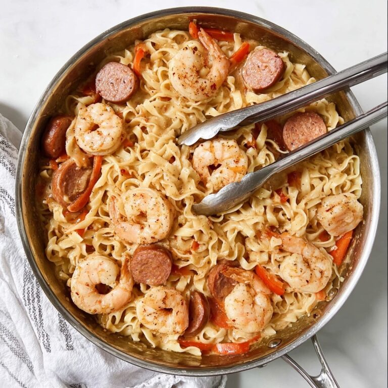 Creamy Cajun Shrimp Pasta with Sausage Recipe