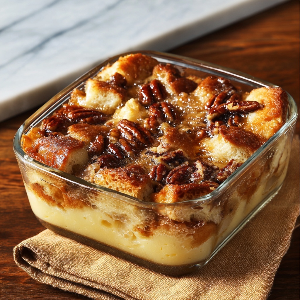 Pecan Pie Bread Pudding Recipe - Recipe Image