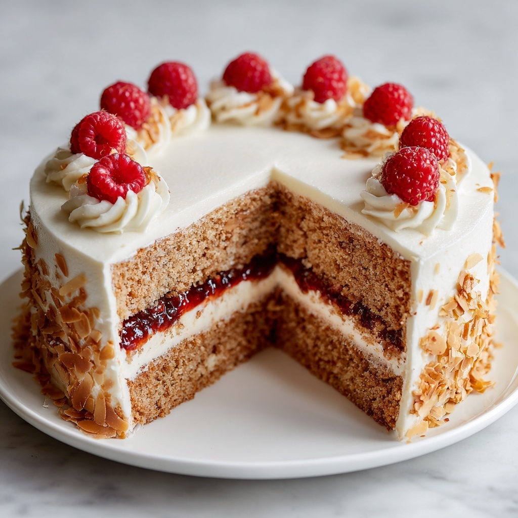 Raspberry Almond Cake with Almond Glaze Recipe - Recipe Image