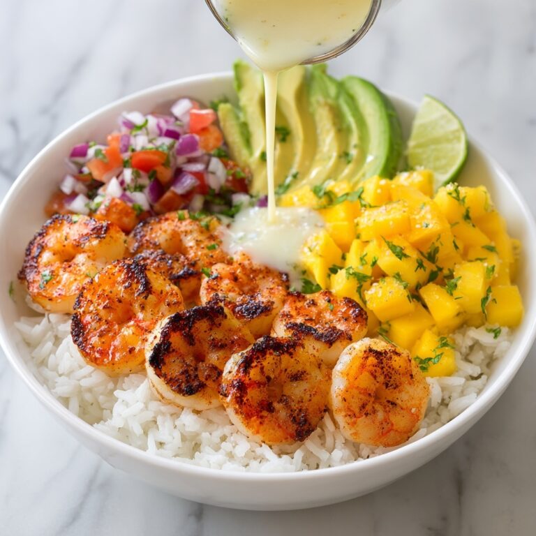 Shrimp Avocado Bowls with Mango Salsa & Lime Chili Sauce Recipe