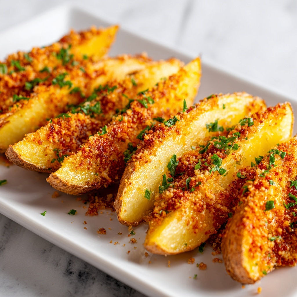 Baked Garlic Parmesan Potato Wedges Recipe - Recipe Image