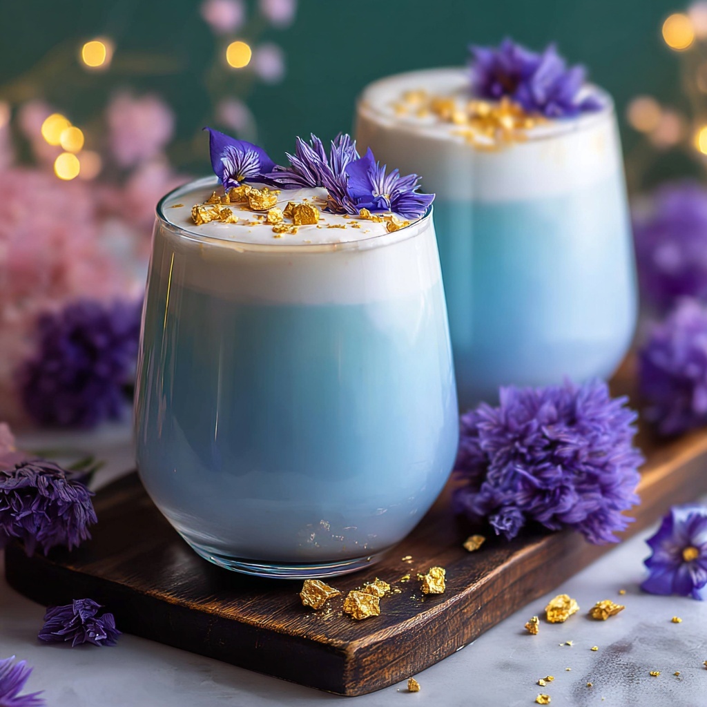 Iced Butterfly Pea Flower Tea Latte Recipe - Recipe Image