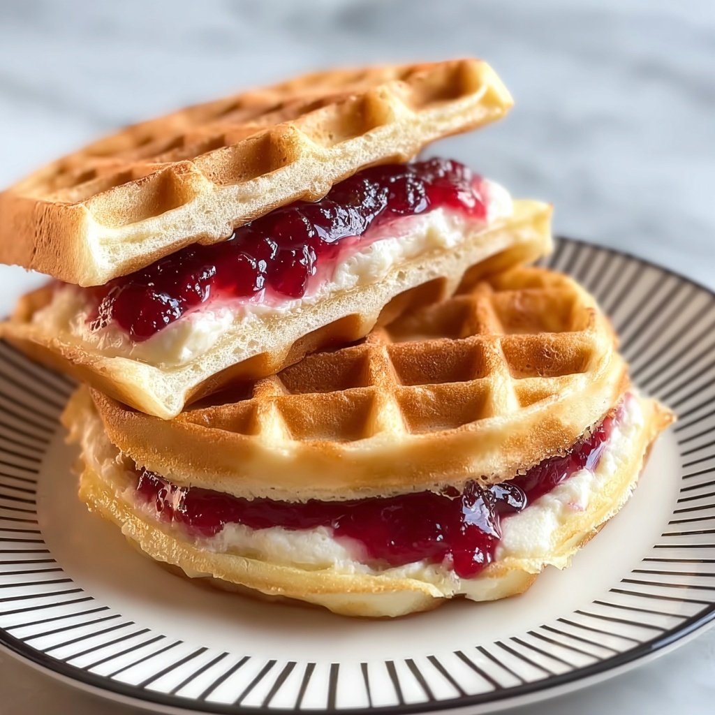 Easy Frozen Waffle Sweet Breakfast Sandwich Recipe - Recipe Image